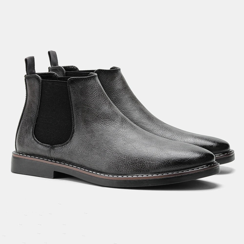 Men's Leather Chelsea Boots Slip On Classic Fit