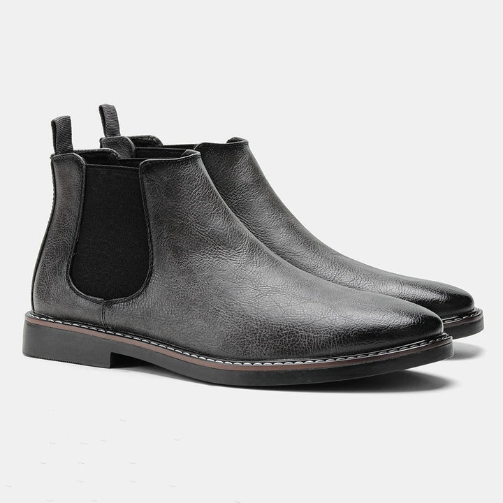 Men's Leather Chelsea Boots Slip On Classic Fit