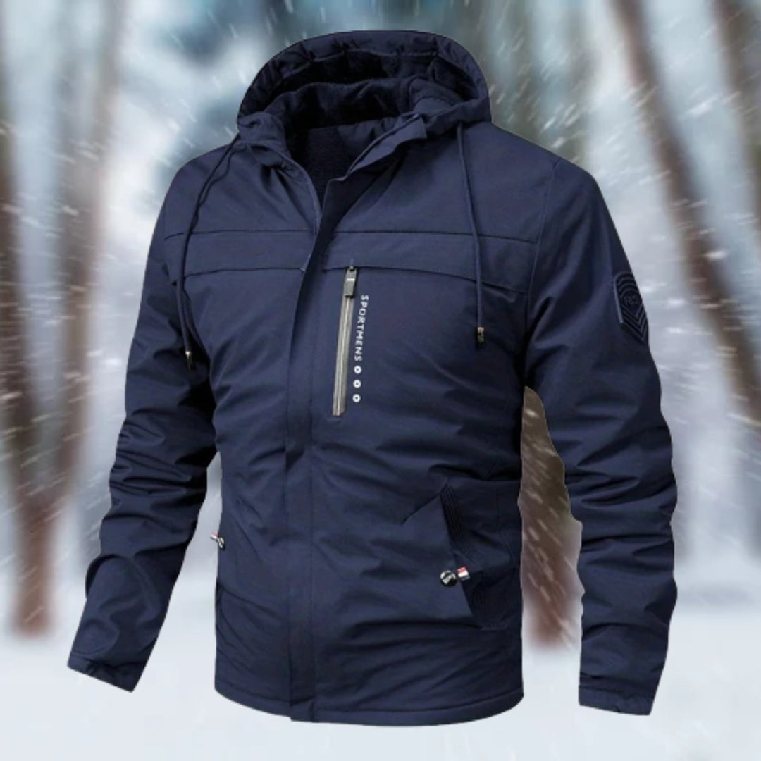 Men's Waterproof Insulated Jacket with Adjustable Hood