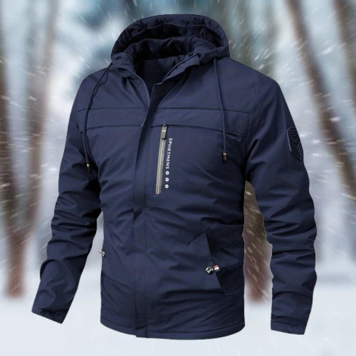 Men's Waterproof Insulated Jacket with Adjustable Hood