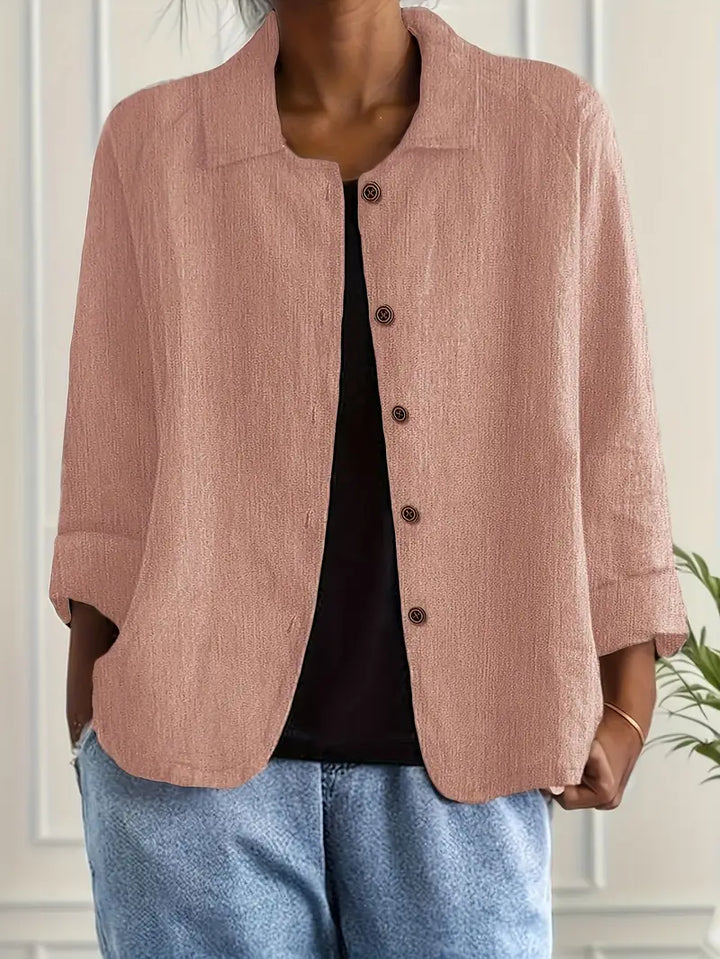Women's Cotton Linen Shirt Cardigan in a Relaxed Fit