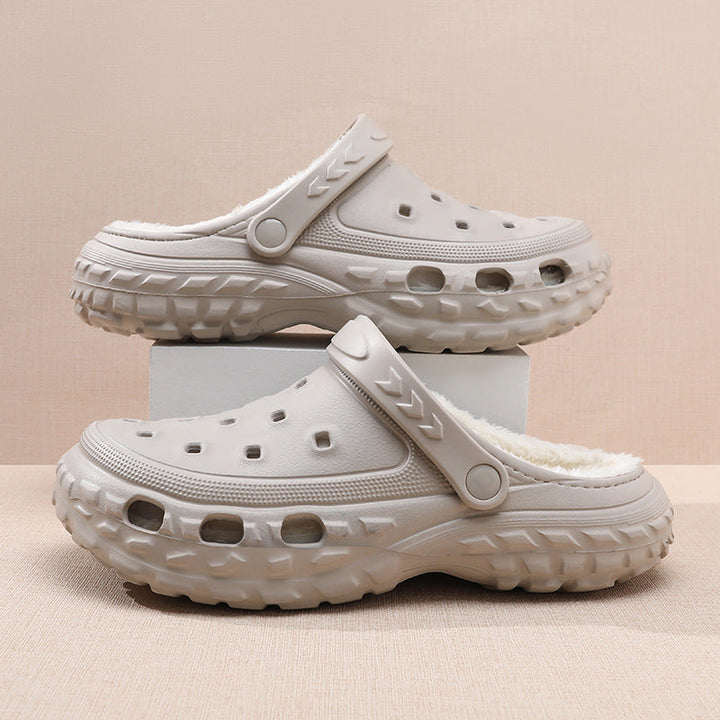 Fleece-Lined Clog Mules with Vented Design
