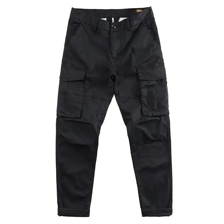 Men's Cotton Cargo Trousers with Turn-Up Hem