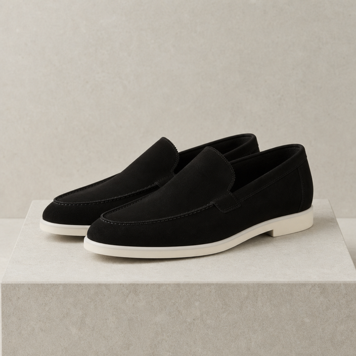 Men's Suede Slip-On Loafers with Cushioned Collar