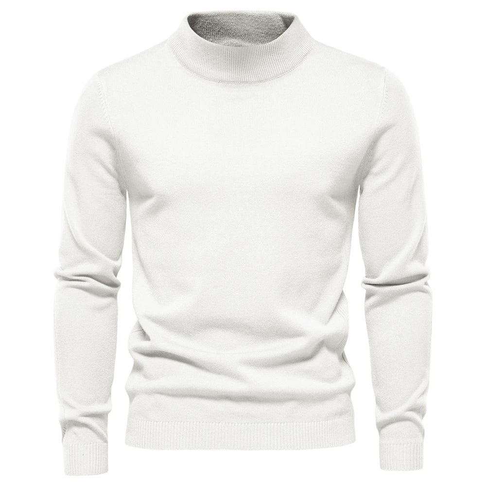 Men's Slim-Fit Turtleneck Jumper with Mock Neck