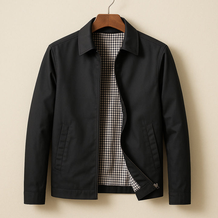 Men's Classic Harrington Jacket with Zip Front