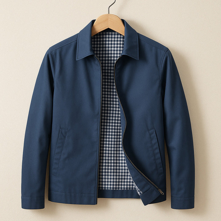 Men's Classic Harrington Jacket with Zip Front
