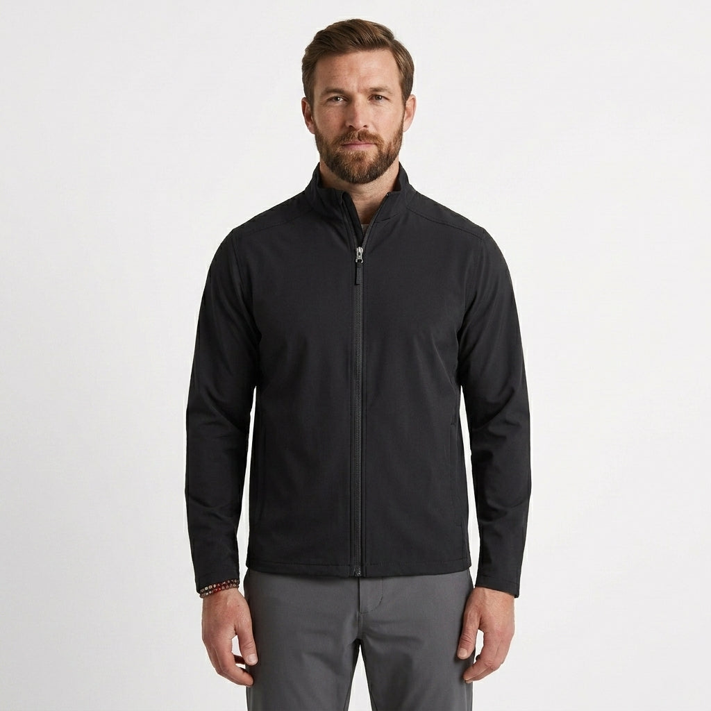 Men's Ribbed Bomber Jacket with Zip Front