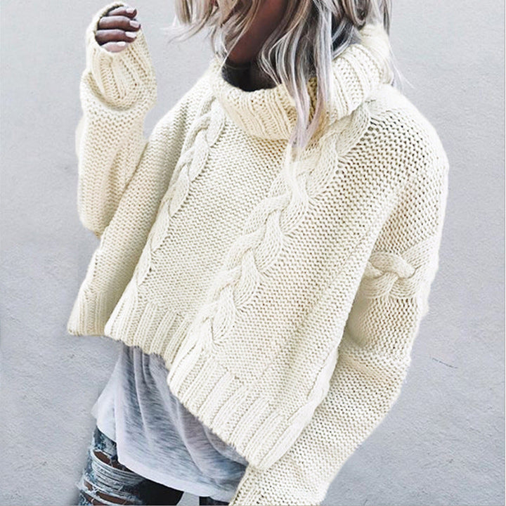 Women's Cable Knit Turtleneck Jumper in Relaxed Fit