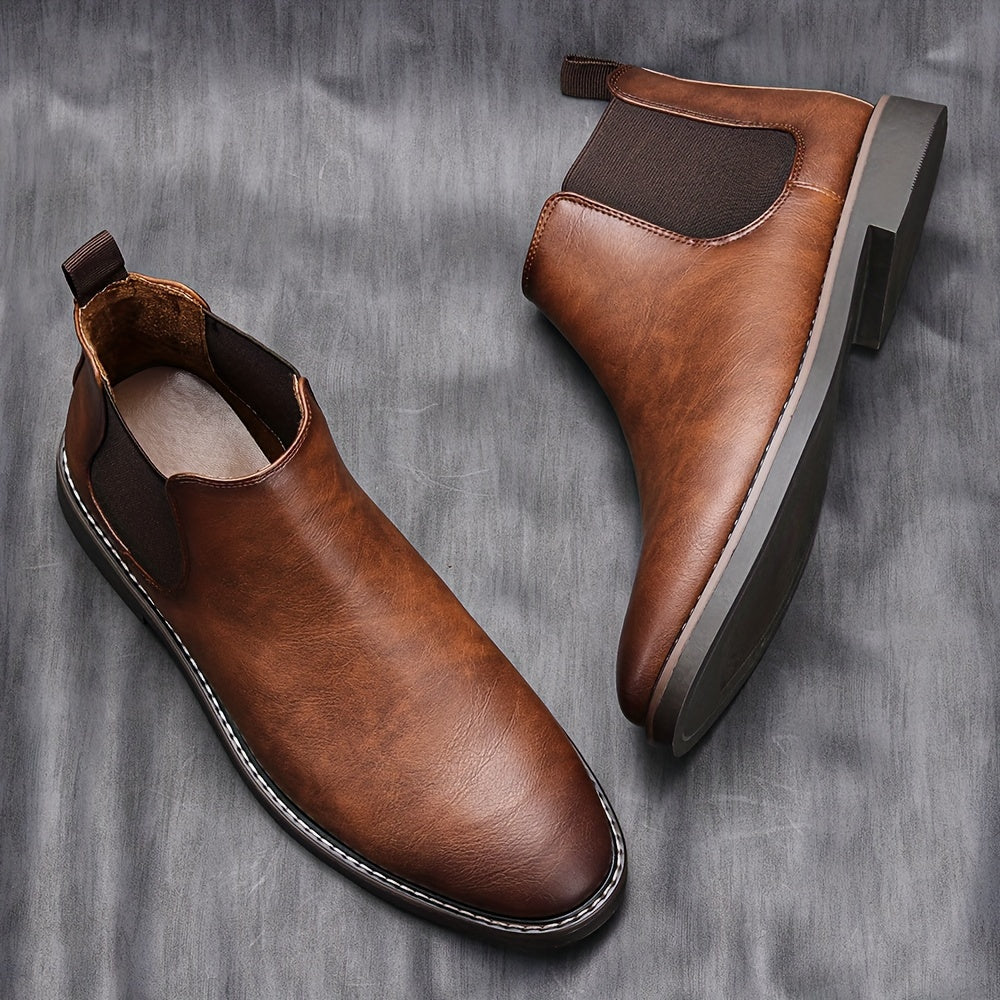 Men's Chelsea Boots with Elastic Side Panels
