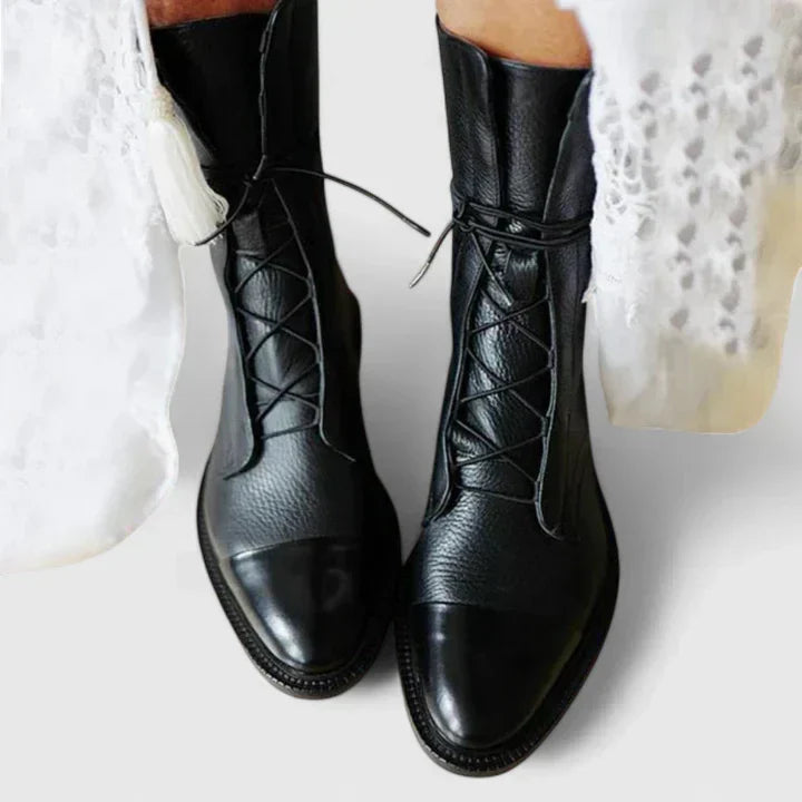 Women's Leather Lace-Up Orthopaedic Boots with Arch Support