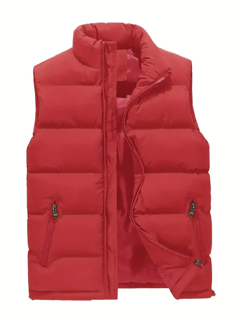 Men's Quilted Puffer Vest with Zip Pockets