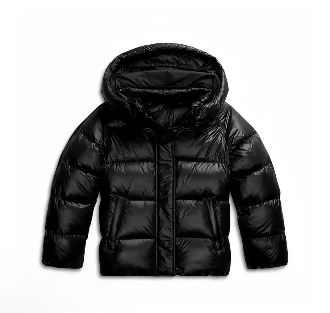 Women's Hooded Puffer Jacket with Zip Pockets