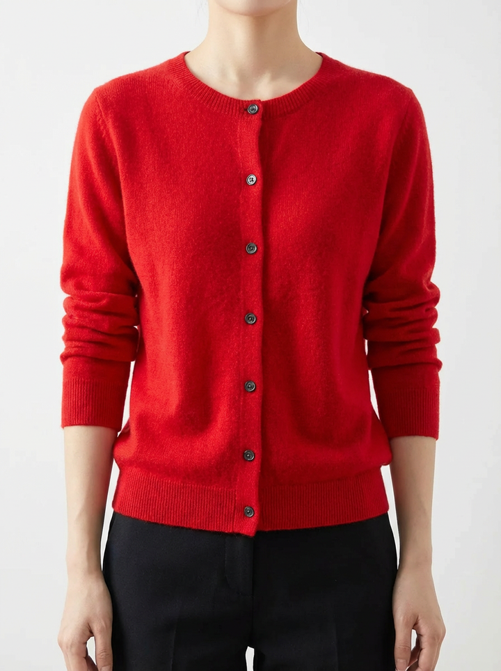 Women's Merino Wool Cardigan with Raglan Sleeves