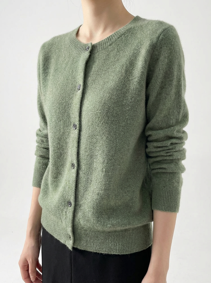 Women's Merino Wool Cardigan with Raglan Sleeves