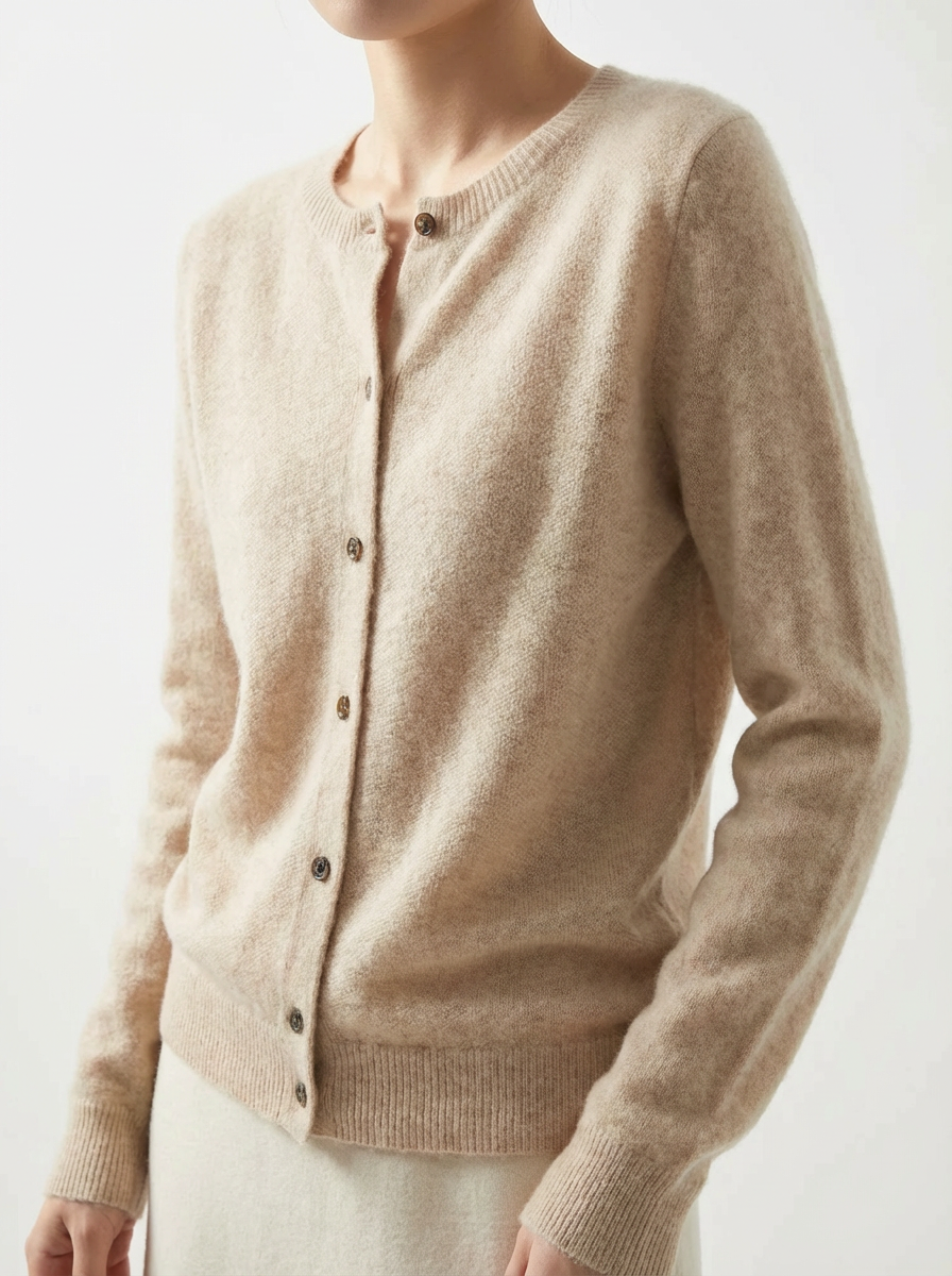Women's Merino Wool Cardigan with Raglan Sleeves