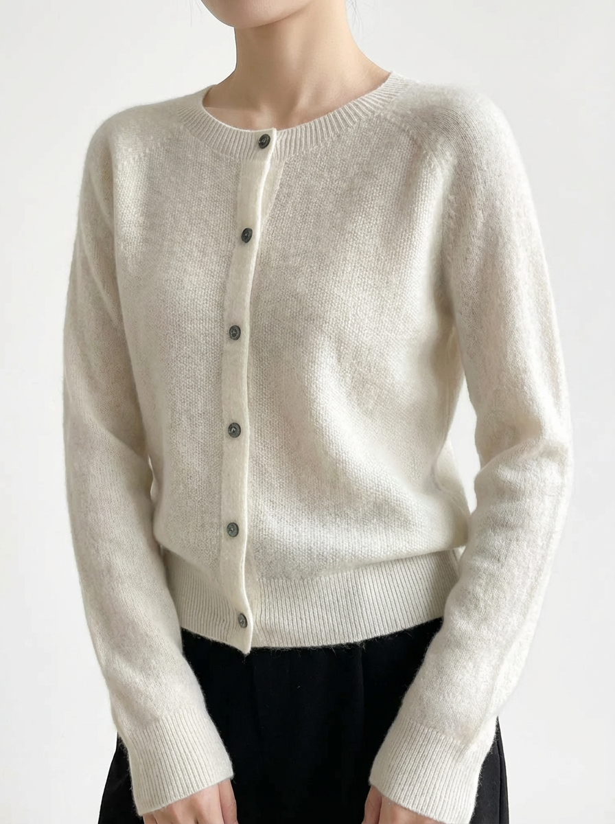 Women's Merino Wool Cardigan with Raglan Sleeves