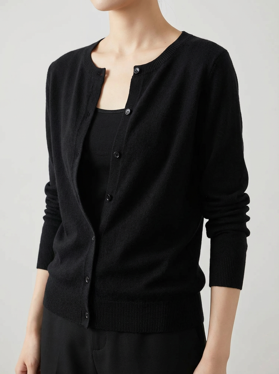 Women's Merino Wool Cardigan with Raglan Sleeves