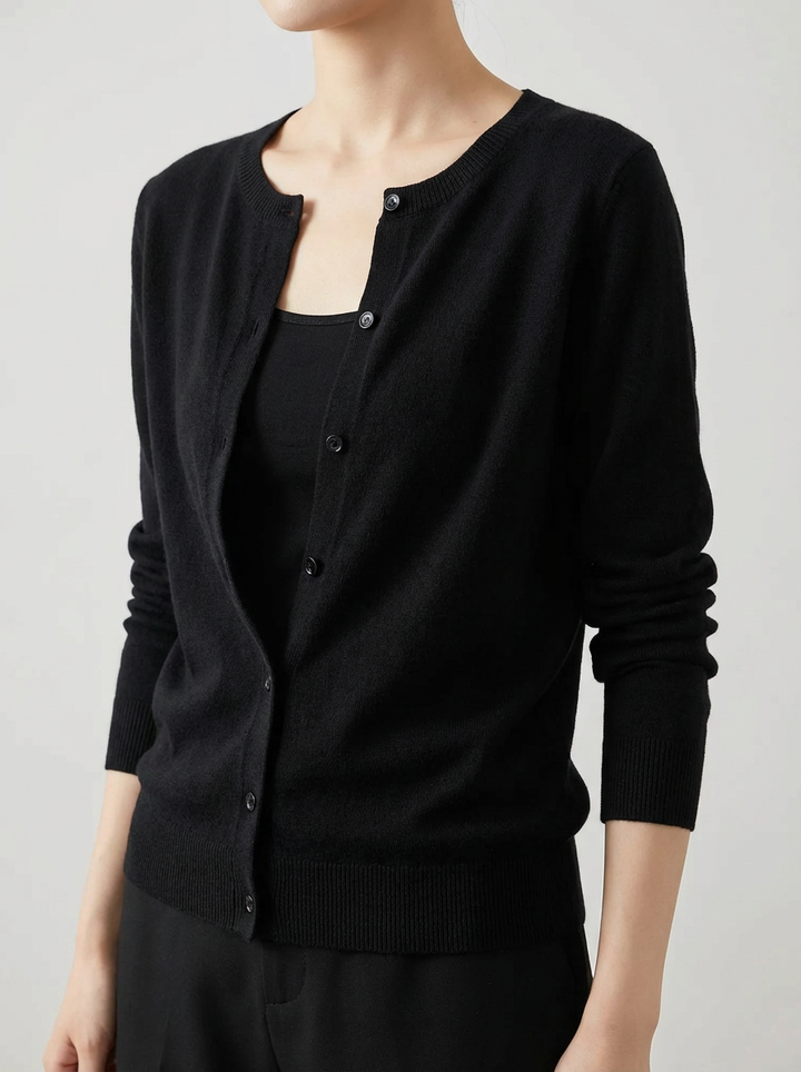 Women's Merino Wool Cardigan with Raglan Sleeves