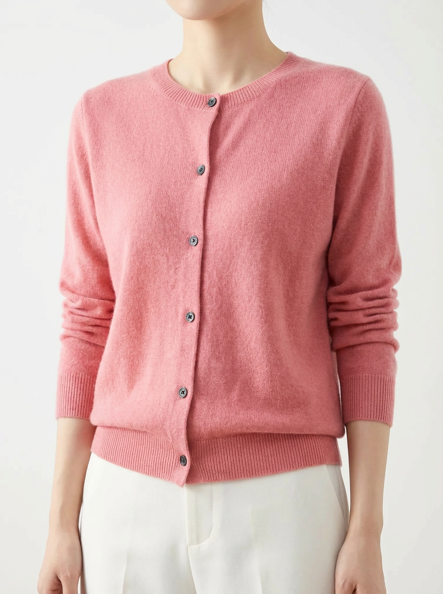 Women's Merino Wool Cardigan with Raglan Sleeves