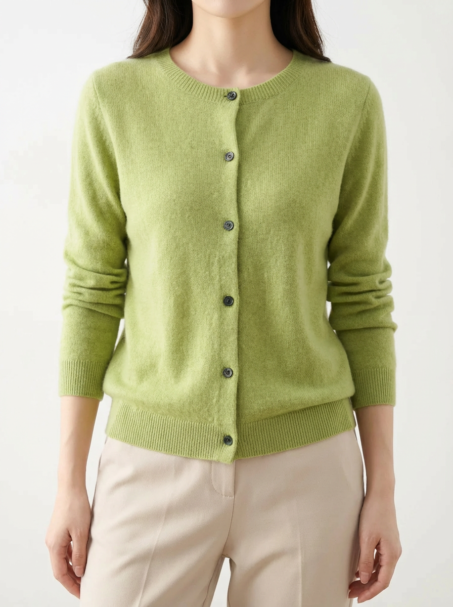 Women's Merino Wool Cardigan with Raglan Sleeves