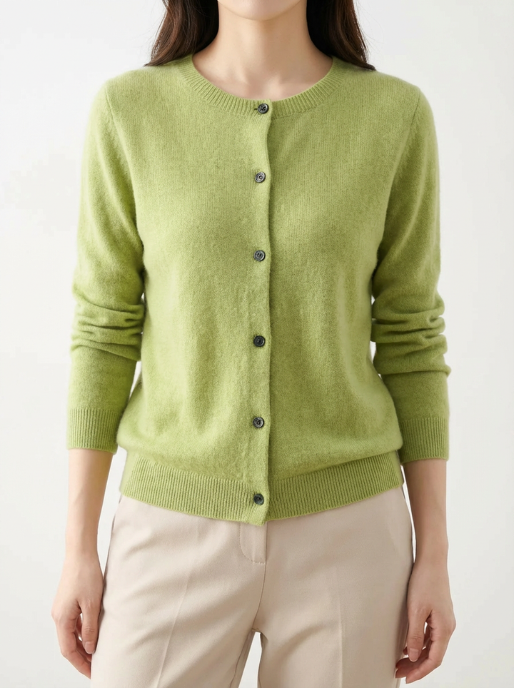 Women's Merino Wool Cardigan with Raglan Sleeves
