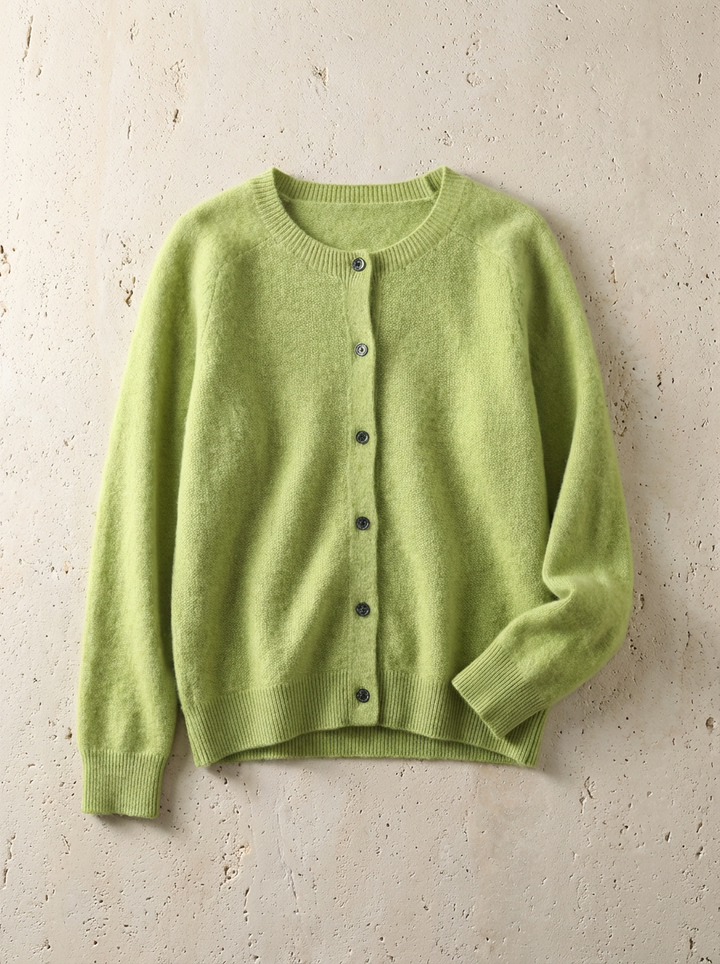 Women's Merino Wool Cardigan with Raglan Sleeves