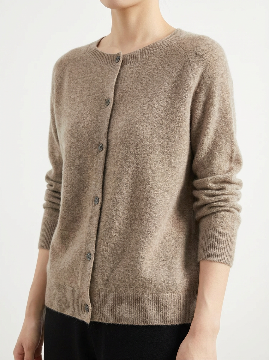 Women's Merino Wool Cardigan with Raglan Sleeves