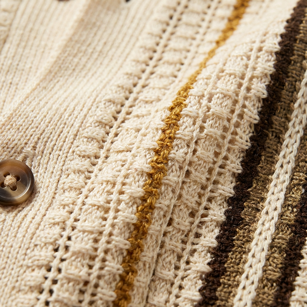 Men's Striped Cotton Knit Polo Shirt in Relaxed Fit