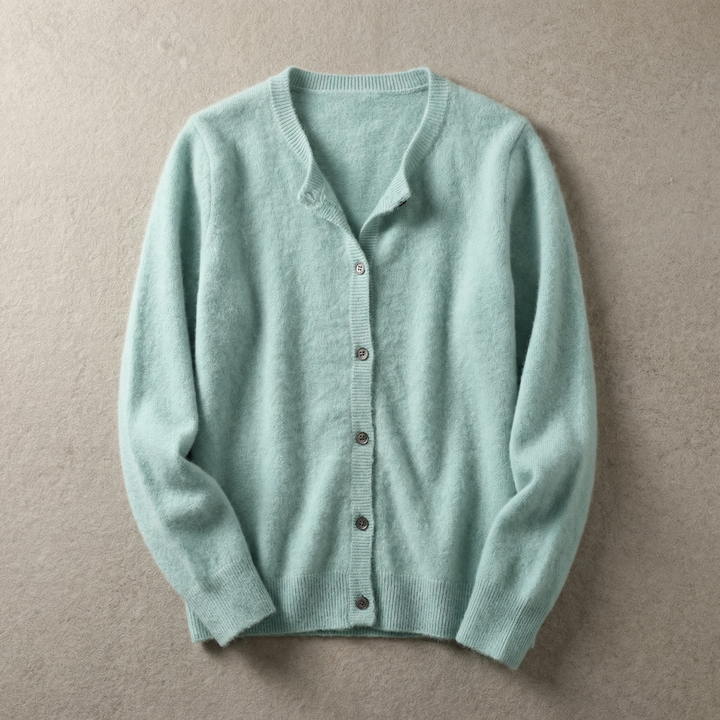 Women's Cashmere Blend Cardigan with Button Front
