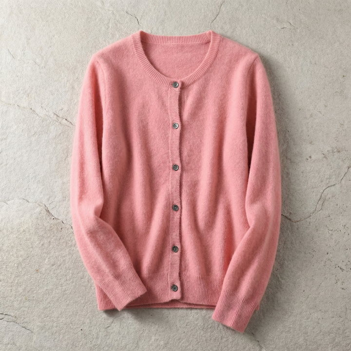 Women's Cashmere Blend Cardigan with Button Front