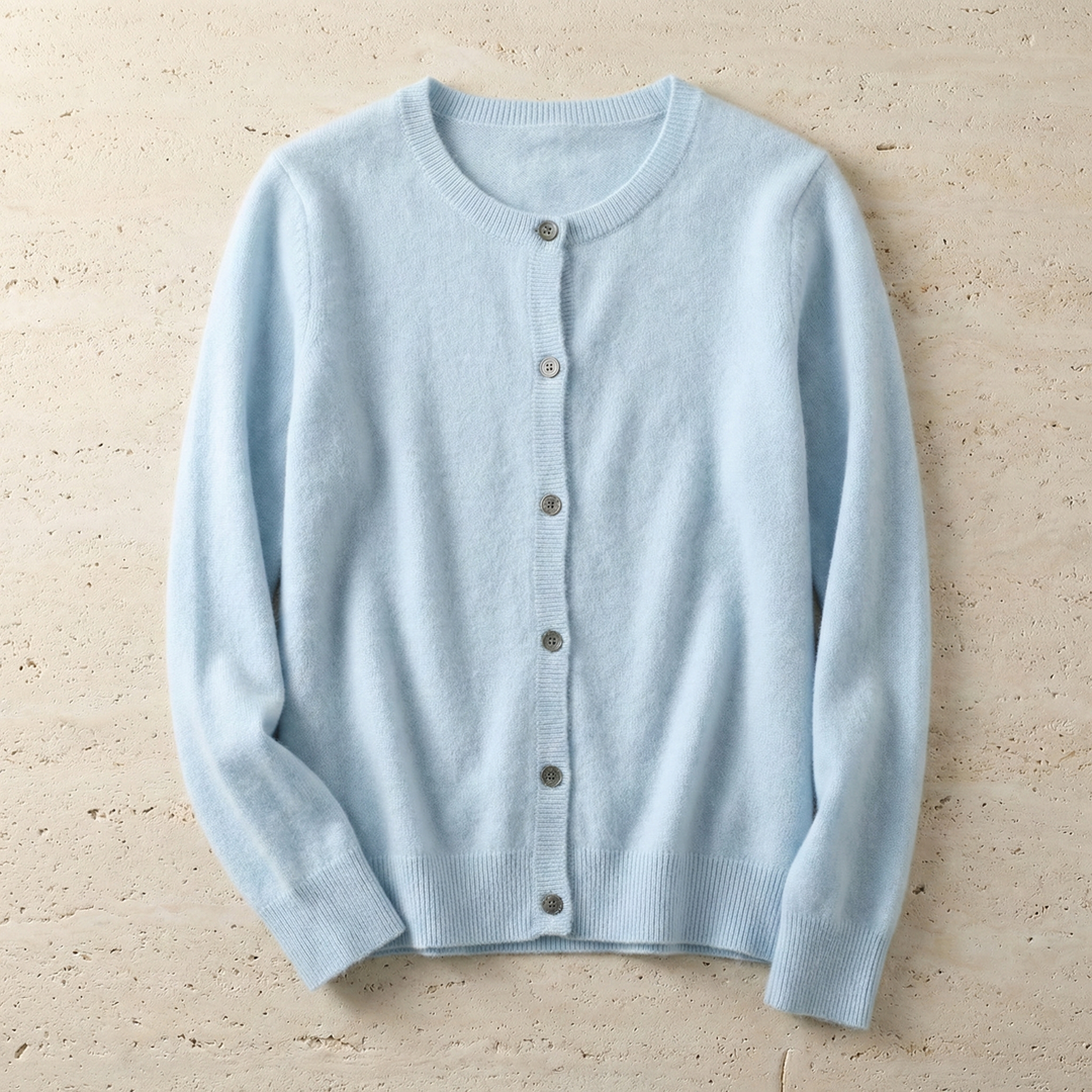Women's Cashmere Blend Cardigan with Button Front