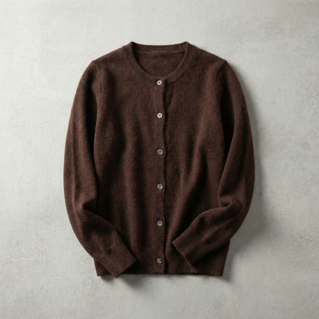 Women's Cashmere Blend Cardigan with Button Front