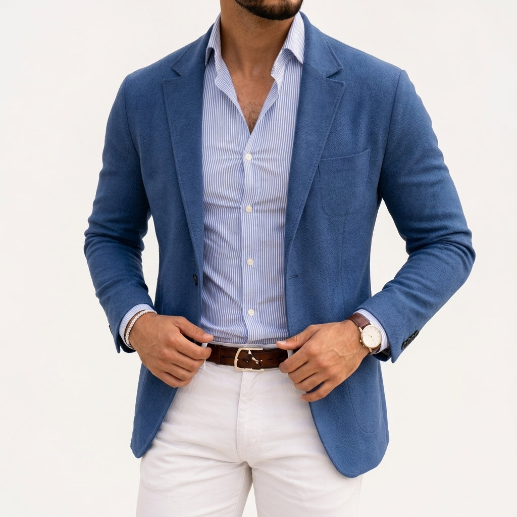 Men's Knit Blazer in Modern Slim Fit
