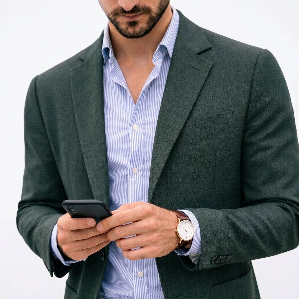 Men's Knit Blazer in Modern Slim Fit