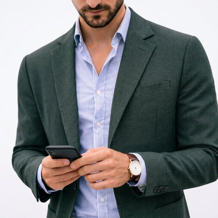 Men's Knit Blazer in Modern Slim Fit
