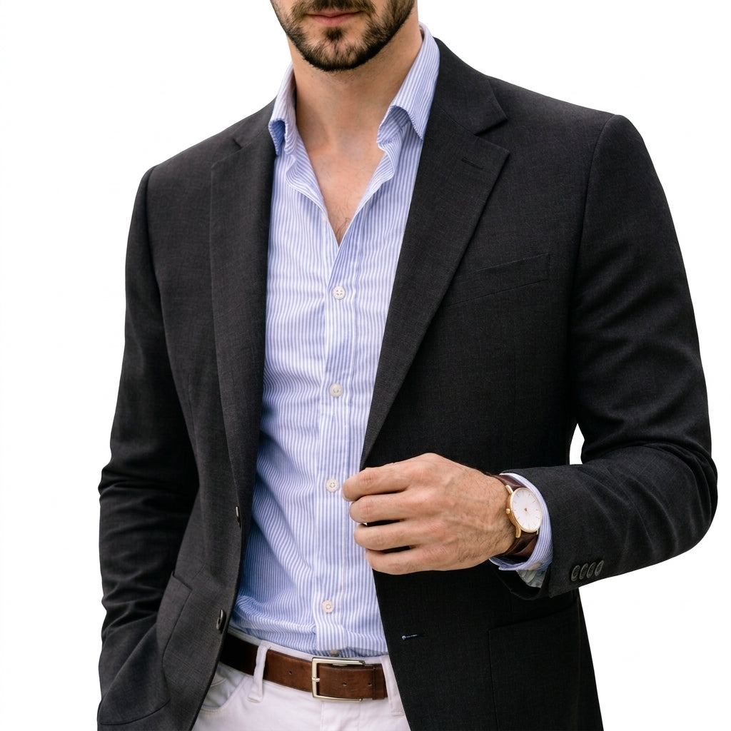 Men's Knit Blazer in Modern Slim Fit