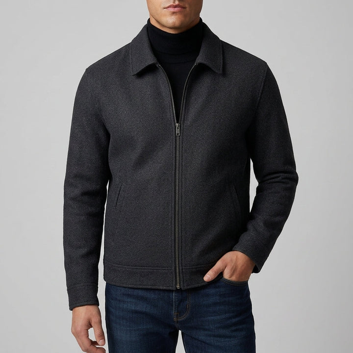 Men's Wool Blend Zip Jacket in a Tailored Fit