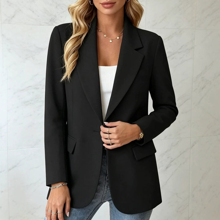 Women's Tailored Single Button Blazer for Office Wear