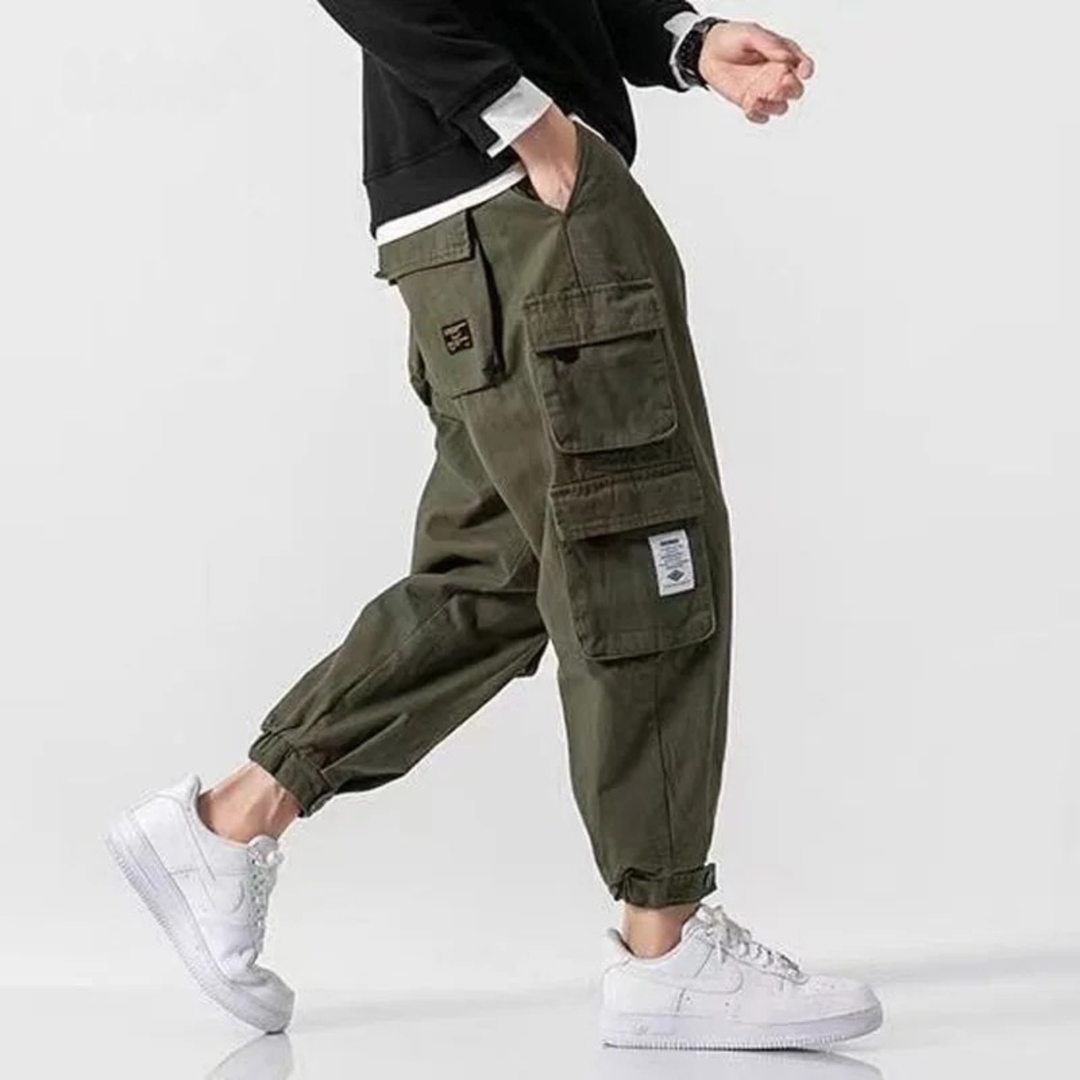 Men's Multi Pocket Cargo Trousers Tapered Fit