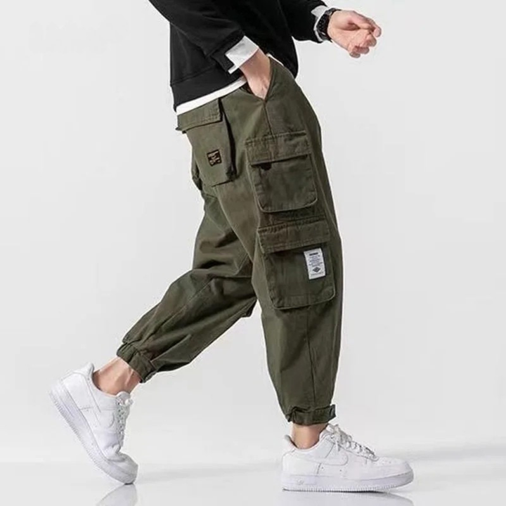 Men's Multi Pocket Cargo Trousers Tapered Fit