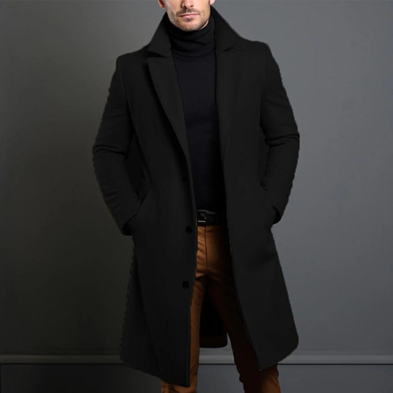 Men's Longline Wool Overcoat