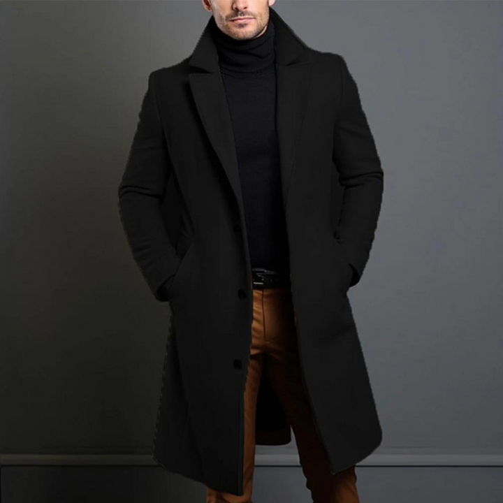 Men's Longline Wool Overcoat