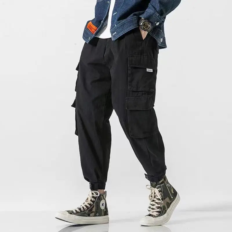 Men's Multi Pocket Cargo Trousers Tapered Fit