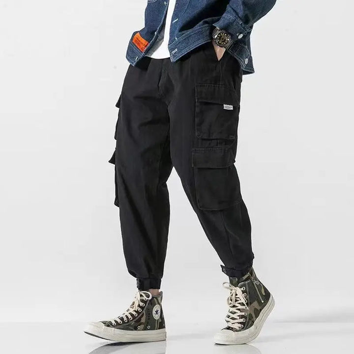 Men's Multi Pocket Cargo Trousers Tapered Fit