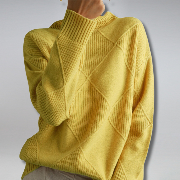 Women's Textured Roll Neck Knit Jumper