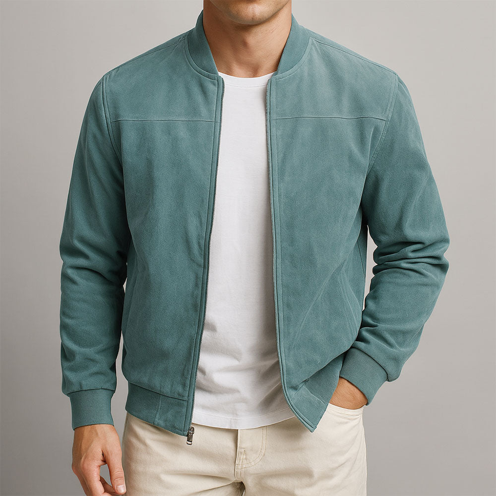 Men's Suede Bomber Jacket