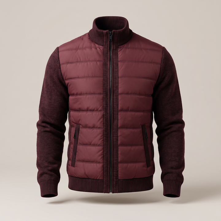 Men's Hybrid Puffer Jacket with Fleece Sleeves