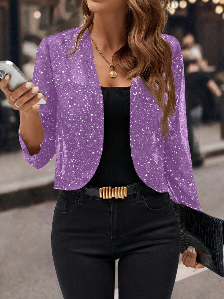 Women's Glitter Sequin Cardigan Jacket in Relaxed Fit