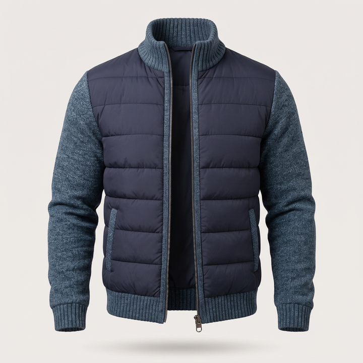 Men's Hybrid Puffer Jacket with Fleece Sleeves